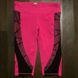 Fabletics Pink and Black Leggings Dynamic Design